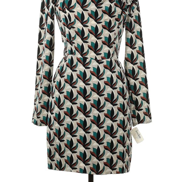 NWT Diane von Furstenberg floral geo print dress, size 6 - Picture 2 of 5